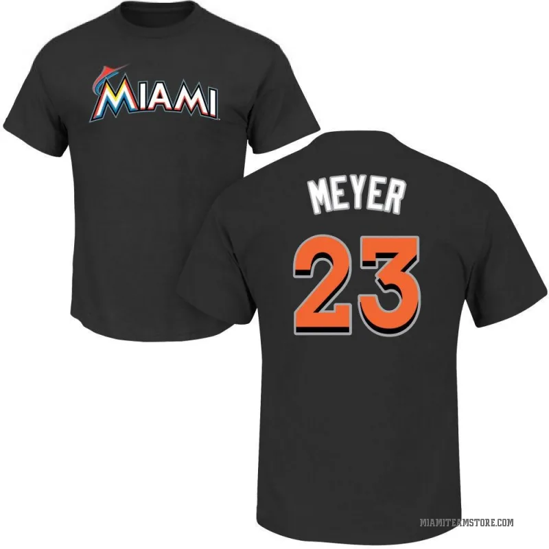 Max Meyer Miami Marlins Alternate Black Baseball Player Jersey — Ecustomily